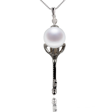 Snh Key Shape 12mm Round AA Grade Pearl Pendant Designs